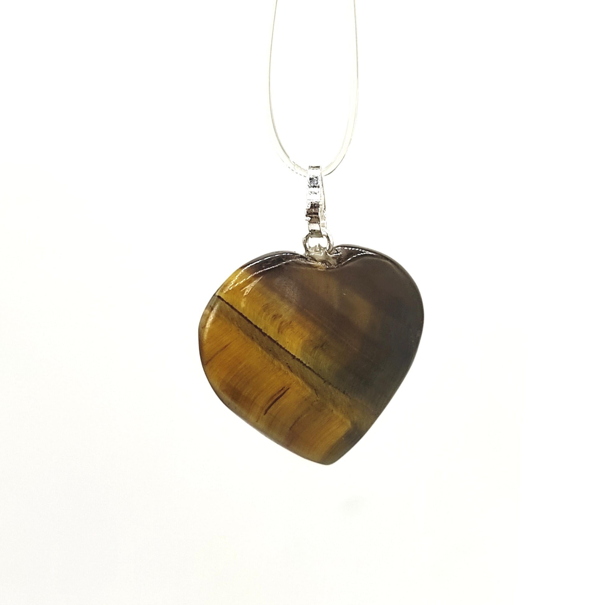 tiger eye heart shape pendant reiki crystal healing