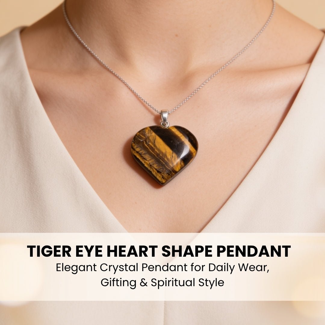 1-inch tiger eye heart pendant weighing approximately 6 g