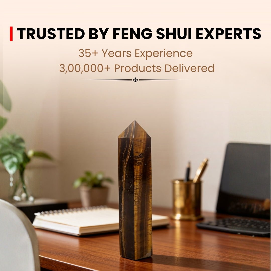 Tiger Eye Obelisk Tower Points Jumbo Wand - Crystal/Reiki/Chakra Healing - plusvalueindia