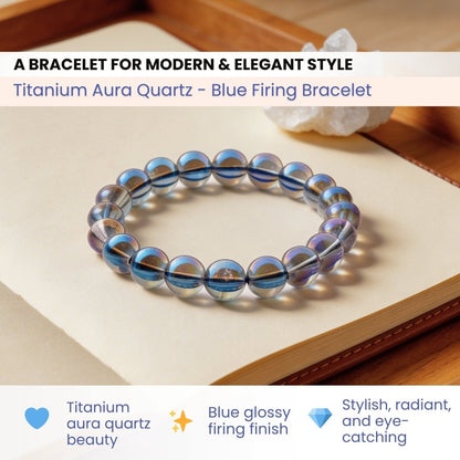 Titanium Aura Quartz - Blue Firing Bracelet - plusvalueindia