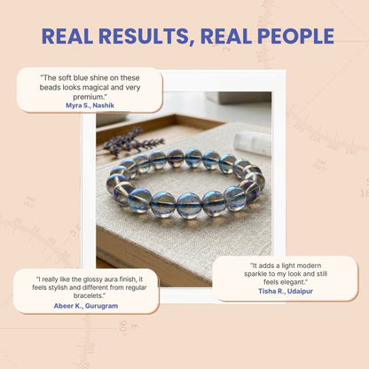 Titanium Aura Quartz - Blue Firing Bracelet - plusvalueindia