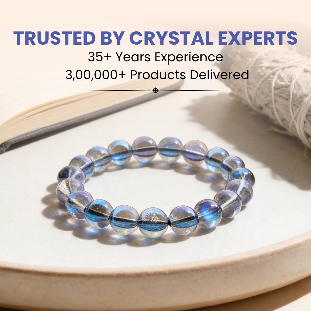 Titanium Aura Quartz - Blue Firing Bracelet - plusvalueindia