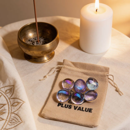Titanium Aura Quartz Blue Firing Tumbled Stone Pebbles - plusvalueindia