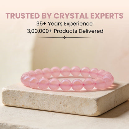 Titanium Aura Rose Quartz Firing Bracelet 8mm for Men & Women - plusvalueindia