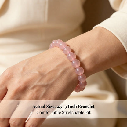 Titanium Aura Rose Quartz Firing Bracelet 8mm for Men & Women - plusvalueindia