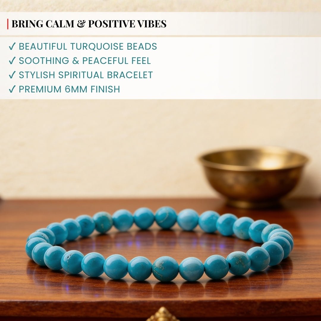 Turquoise Bracelet Activating And Strengthening Body Defence - plusvalueindia