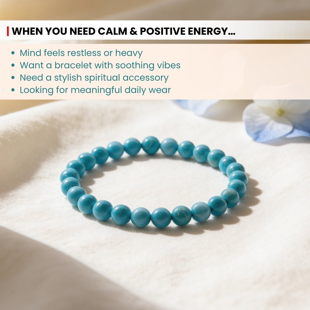 Turquoise Bracelet Activating And Strengthening Body Defence - plusvalueindia