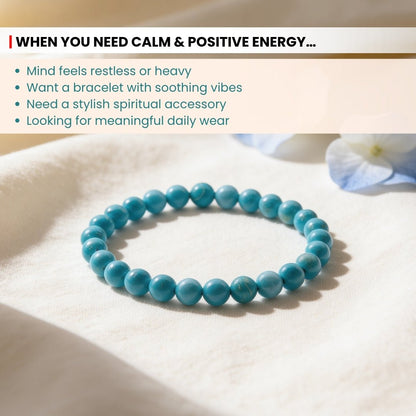 Turquoise Bracelet Activating And Strengthening Body Defence - plusvalueindia