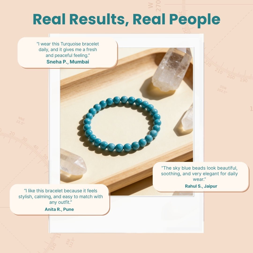 Turquoise Bracelet Activating And Strengthening Body Defence - plusvalueindia