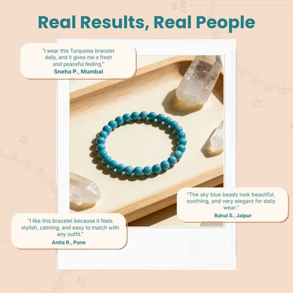 Turquoise Bracelet Activating And Strengthening Body Defence - plusvalueindia