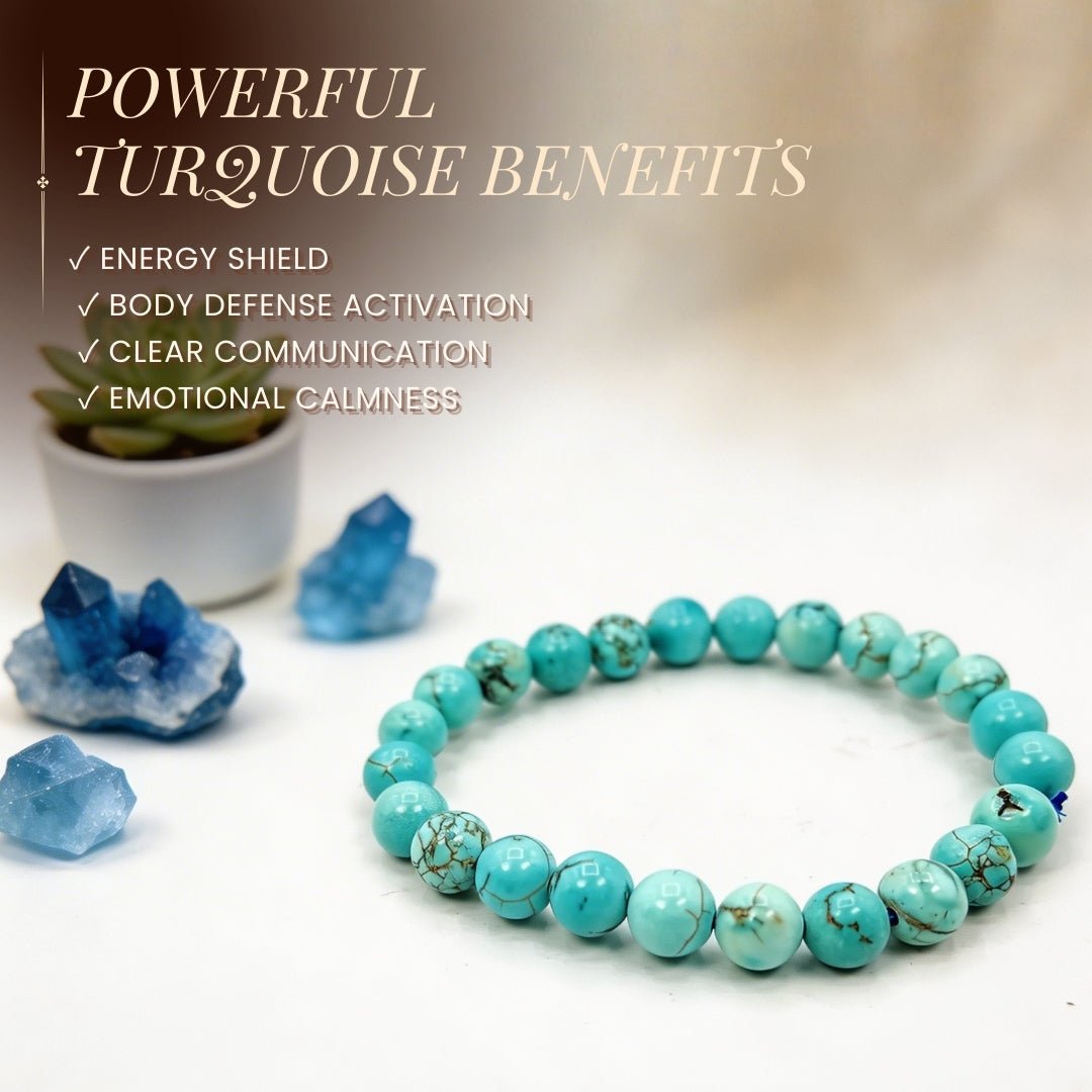Turquoise Bracelet Activating And Strengthening Body Defence - plusvalueindia