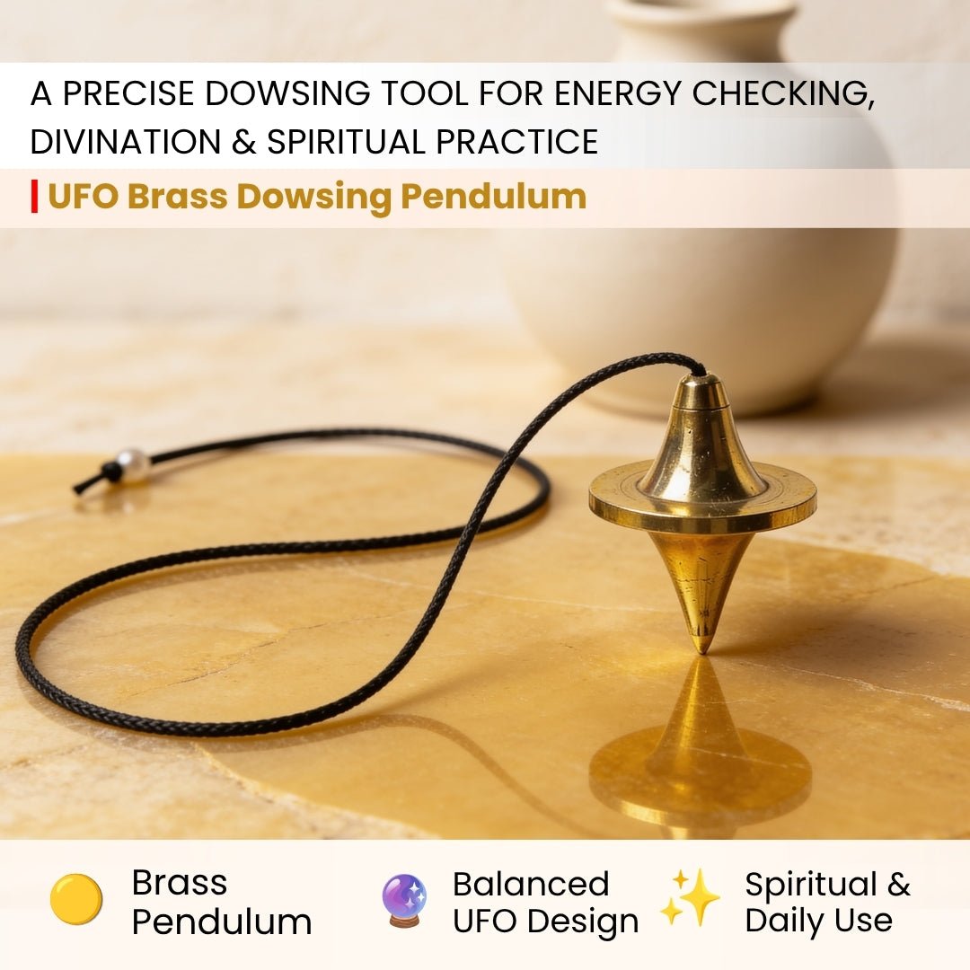 close-up of the rounded ufo-shaped brass pendulum body