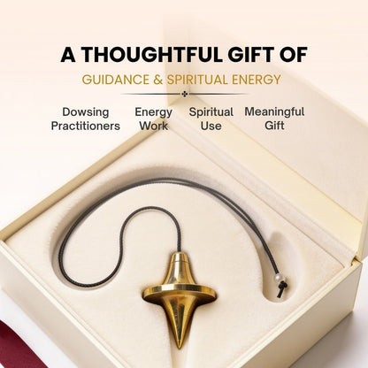 ufo brass pendulum used over a yes-and-no dowsing chart