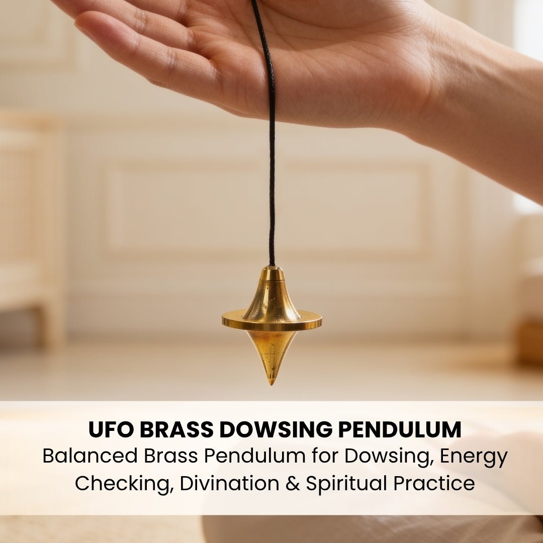 ufo brass pendulum measuring 1.5 × 1.5 inches and weighing 24 g