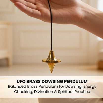 ufo brass pendulum measuring 1.5 × 1.5 inches and weighing 24 g