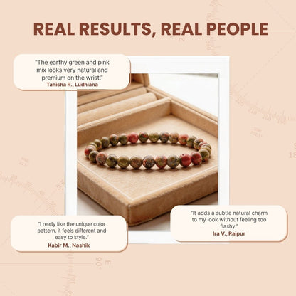 Unakite Bracelet - Stone of Vision - plusvalueindia