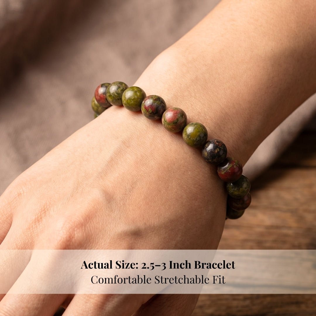 Unakite Bracelet - Stone of Vision - plusvalueindia