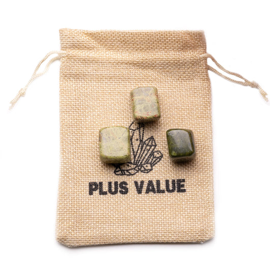 unakite tumble pebble stone 50gm jute bag