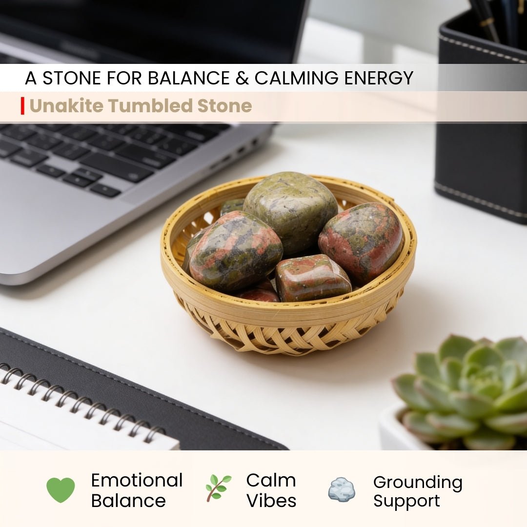 Unakite Tumbled Stone Pebbles - plusvalueindia