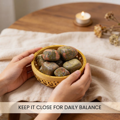 Unakite Tumbled Stone Pebbles - plusvalueindia
