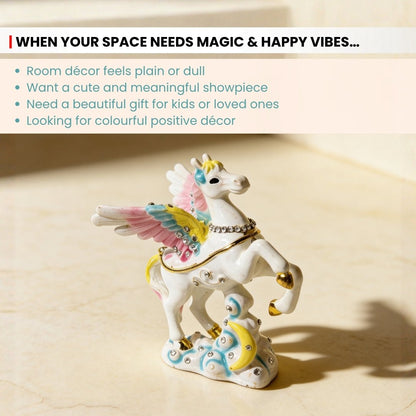 Flying White Horse Feng Shui Vastu Product Home & Office - plusvalueindia