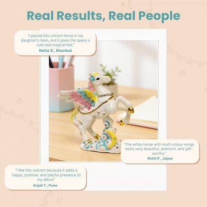 Flying White Horse Feng Shui Vastu Product Home & Office - plusvalueindia