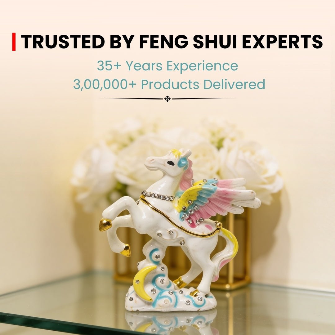Flying White Horse Feng Shui Vastu Product Home & Office - plusvalueindia