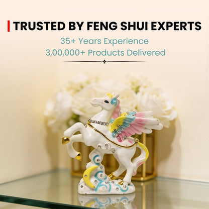 Flying White Horse Feng Shui Vastu Product Home & Office - plusvalueindia