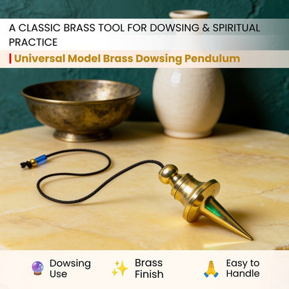 pointed tip detail of universal brass dowsing pendulum