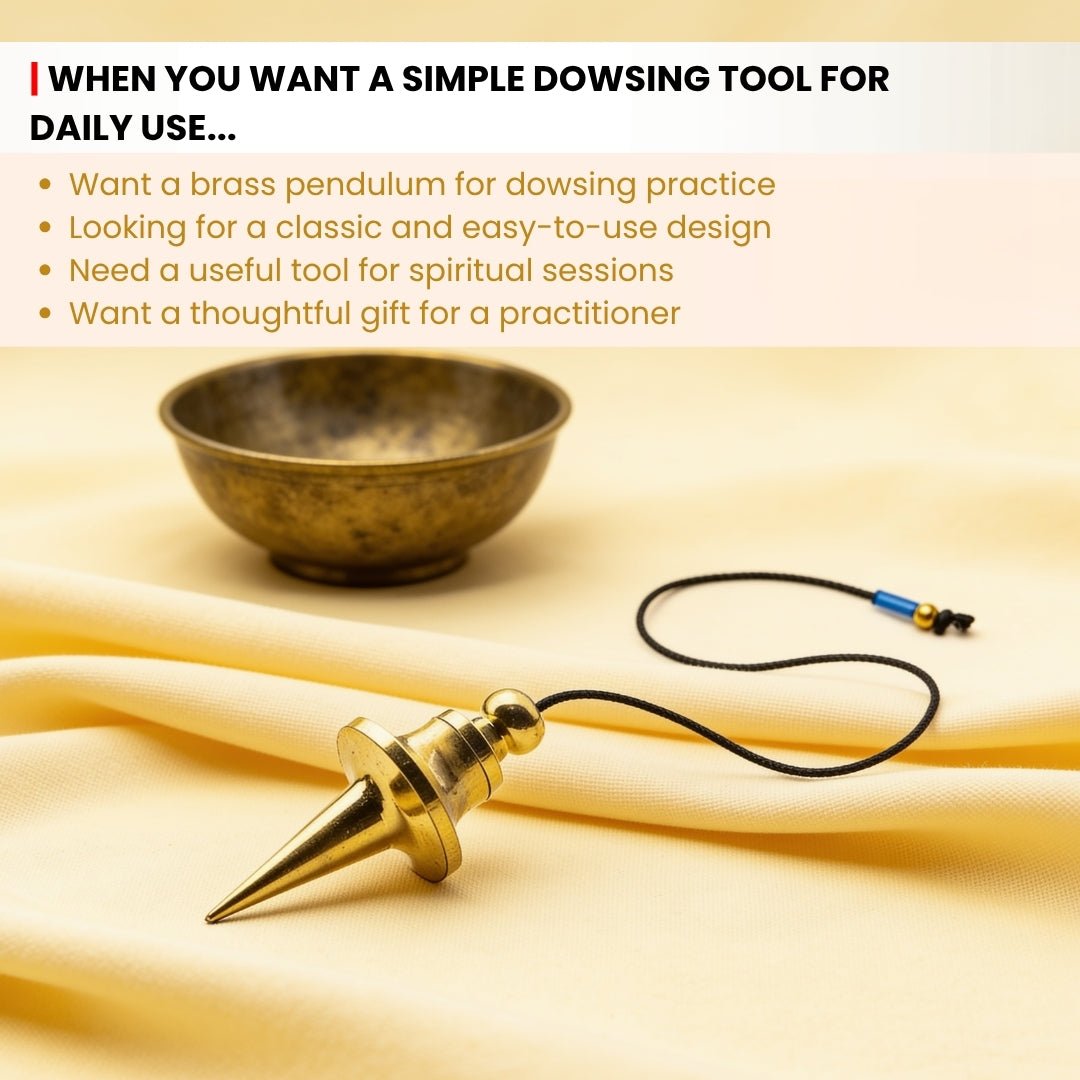 chain attachment on universal brass pendulum for handheld use