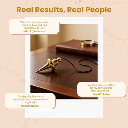 universal brass pendulum measuring approximately 2 by 1 inches