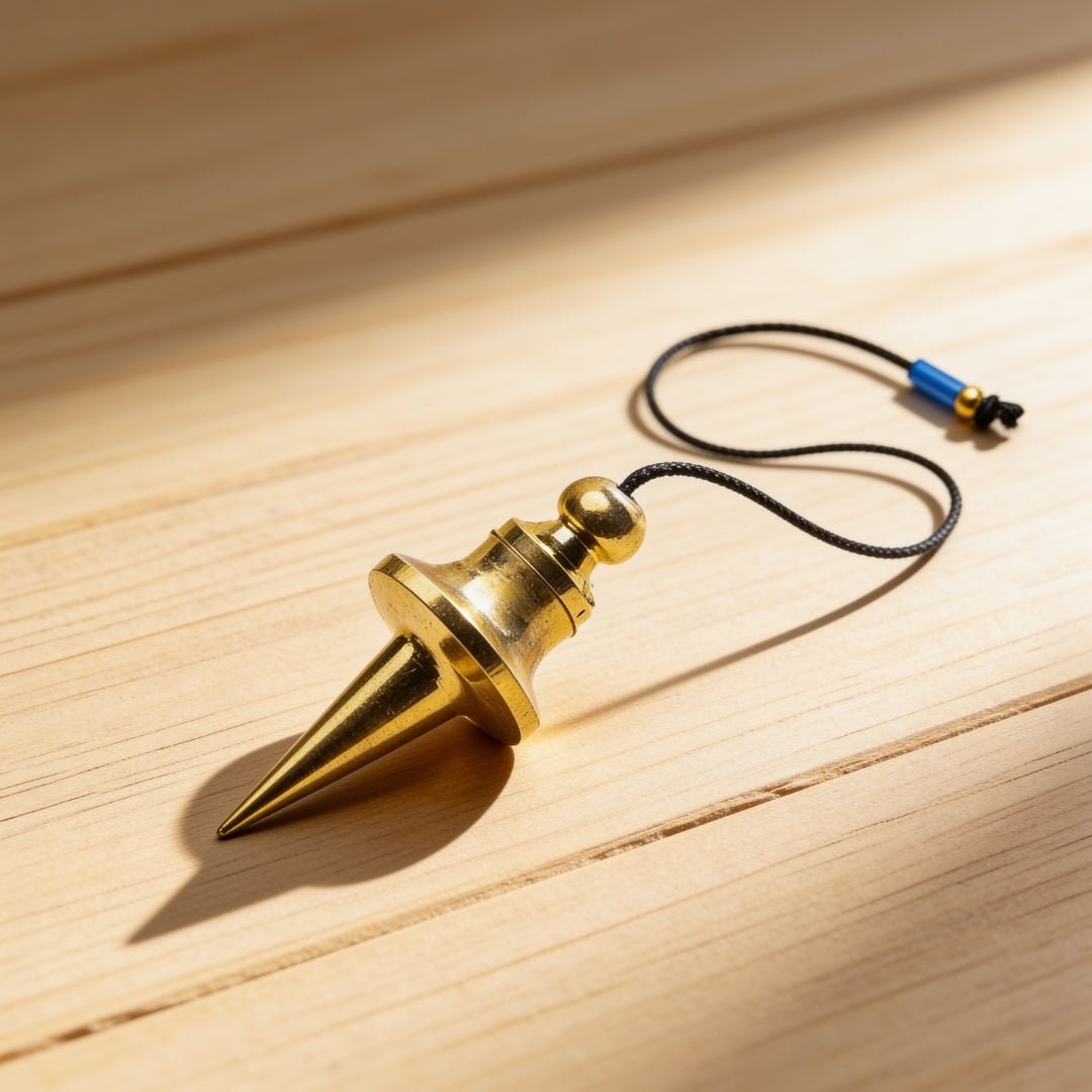 universal brass dowsing pendulum with chain in golden finish
