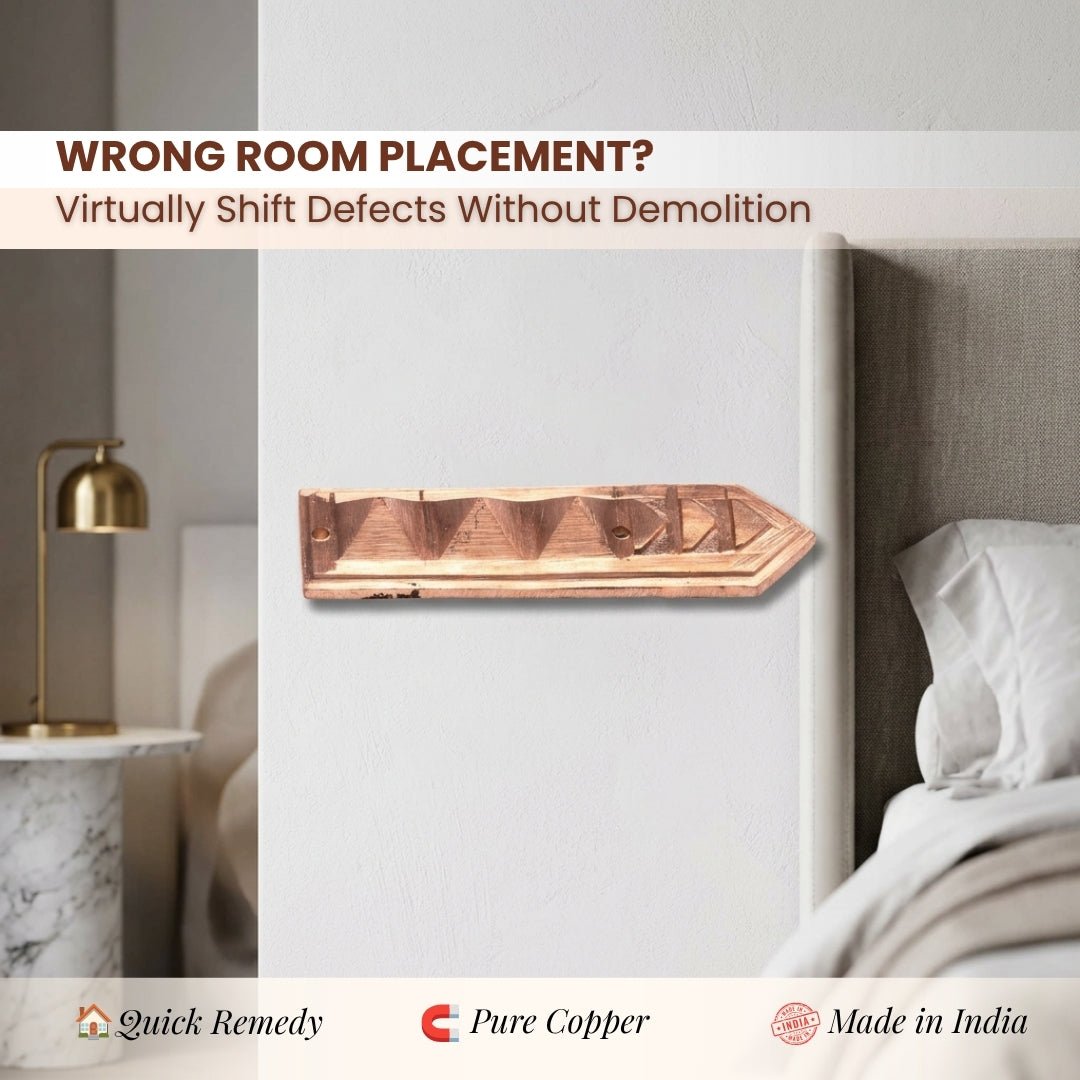 Vastu Copper Pyramid Shift Arrow Quick Vastu Remedies for Virtual Shifting of Kitchen, Toilet, Bedroom - plusvalueindia