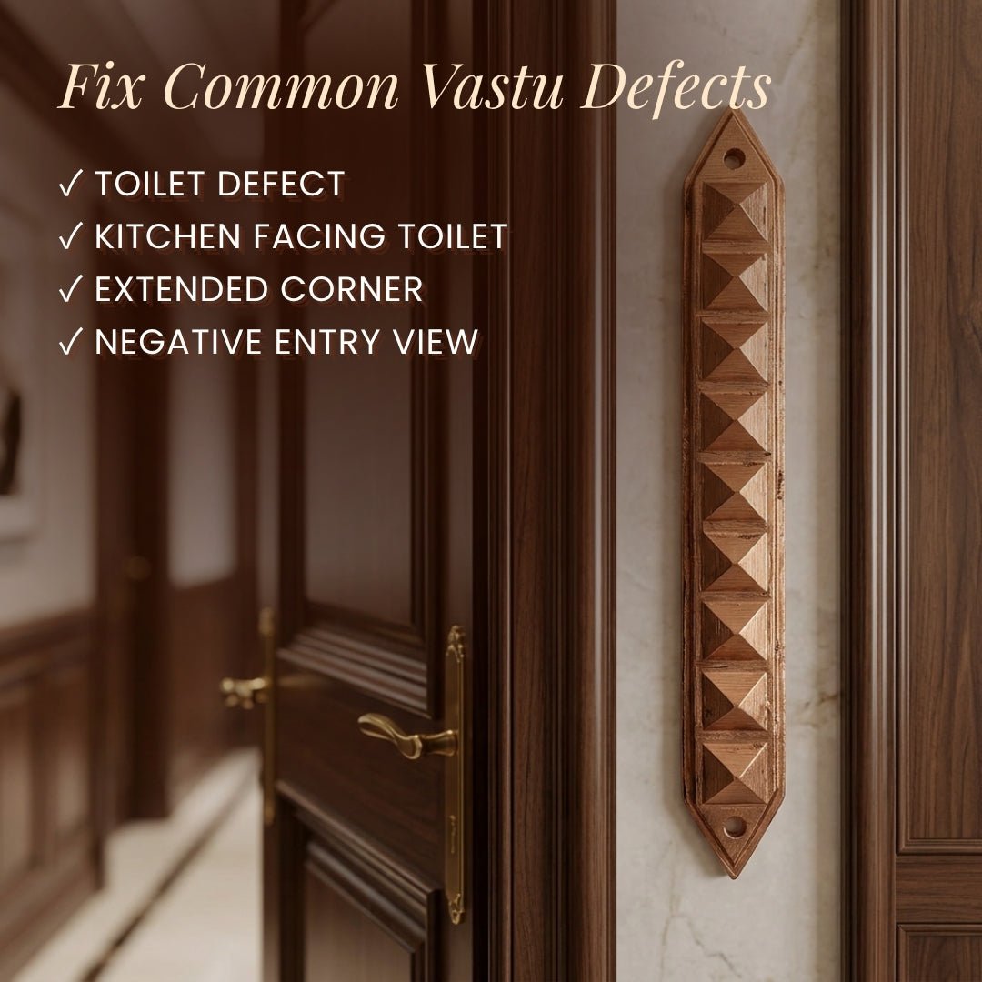 Copper Strip Pyramid Divider for Vastu - Remedy for Wrong Toilet Direction, Cuts & Extensions - plusvalueindia