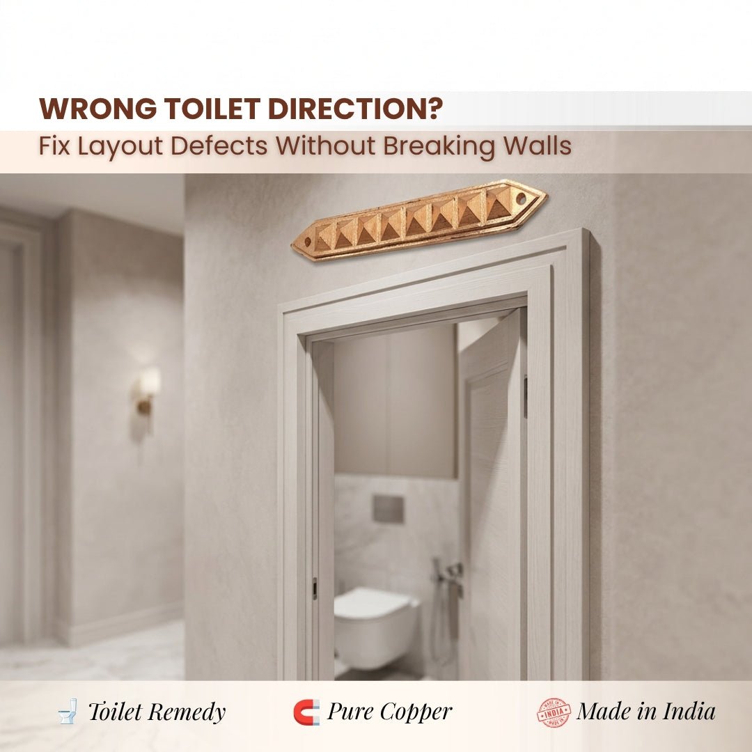Copper Strip Pyramid Divider for Vastu - Remedy for Wrong Toilet Direction, Cuts & Extensions - plusvalueindia