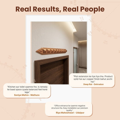 Copper Strip Pyramid Divider for Vastu - Remedy for Wrong Toilet Direction, Cuts & Extensions - plusvalueindia