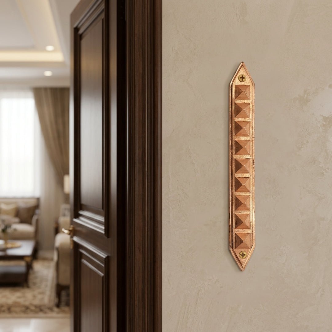 Copper Strip Pyramid Divider for Vastu - Remedy for Wrong Toilet Direction, Cuts & Extensions - plusvalueindia
