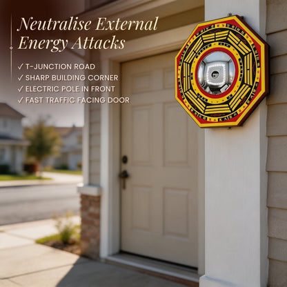 Vastu Feng Shui Bagua Pakua Convex Mirror Deflect Negative Energy & Protection for Home & Office Main Door & Entrance - plusvalueindia
