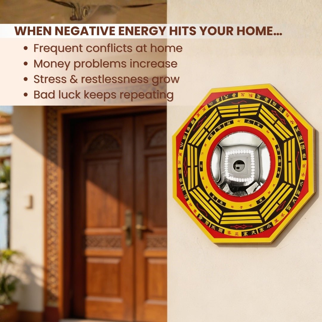 Vastu Feng Shui Bagua Pakua Convex Mirror Deflect Negative Energy & Protection for Home & Office Main Door & Entrance - plusvalueindia