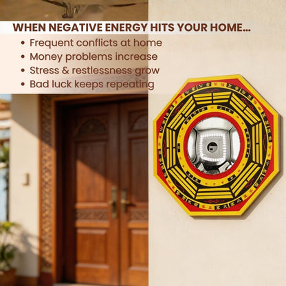 Vastu Feng Shui Bagua Pakua Convex Mirror Deflect Negative Energy & Protection for Home & Office Main Door & Entrance - plusvalueindia