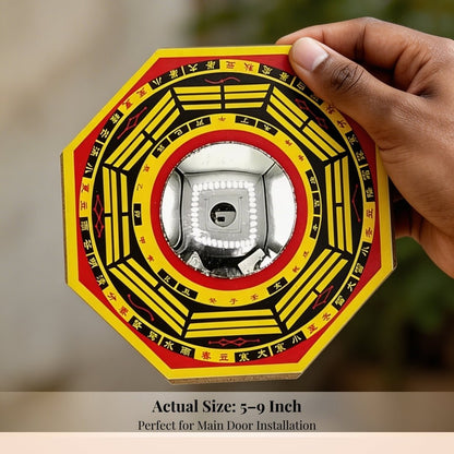 Vastu Feng Shui Bagua Pakua Convex Mirror Deflect Negative Energy & Protection for Home & Office Main Door & Entrance - plusvalueindia