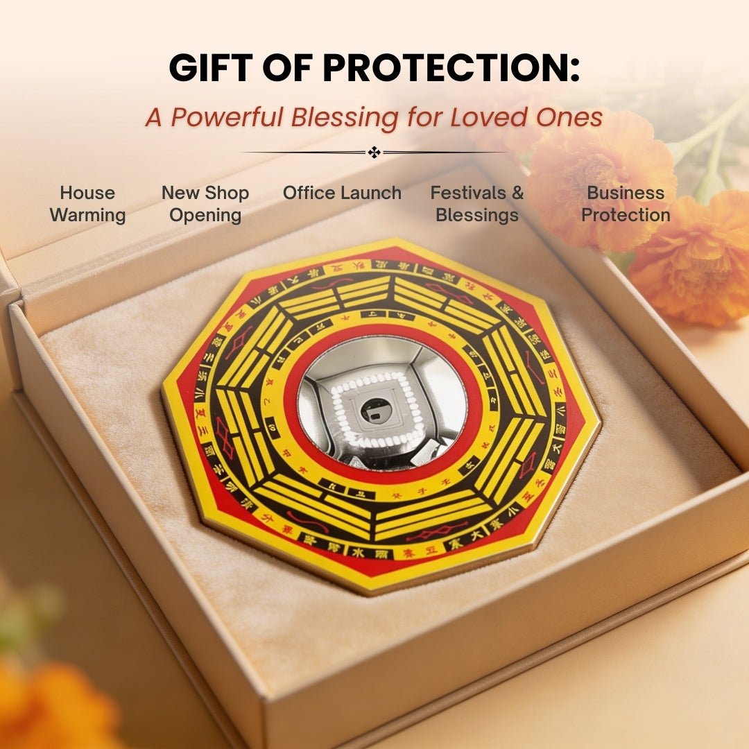 Vastu Feng Shui Bagua Pakua Convex Mirror Deflect Negative Energy & Protection for Home & Office Main Door & Entrance - plusvalueindia