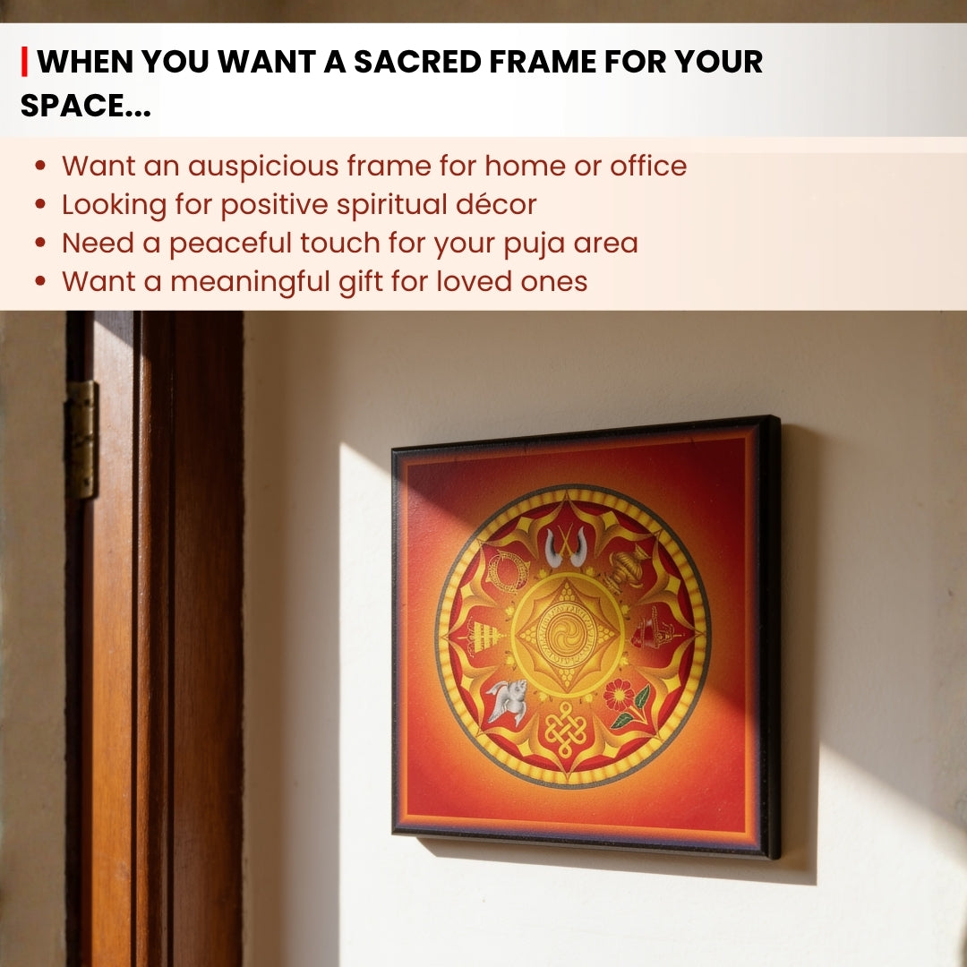 vastu mangal frame displayed near an office or shop entrance