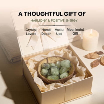 prehnite bowl for south-east bedroom, bathroom or sink placement