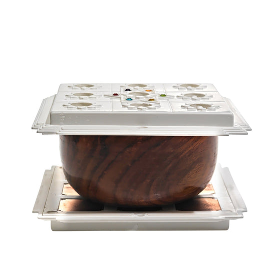 Vastu brass and glass Water Pyramid designed for North-East Ishanya corner dosha defect correction