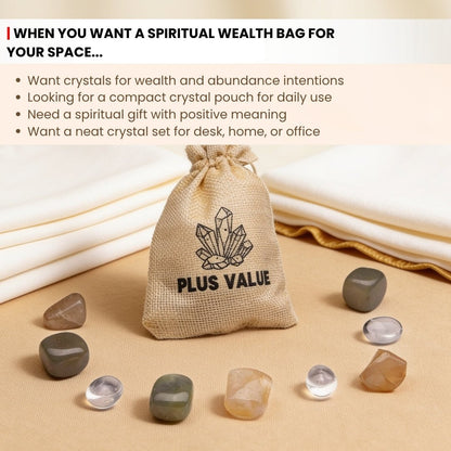 three green aventurine stones from the wealth crystal bag