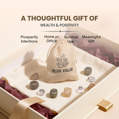 natural jute drawstring pouch supplied with the wealth crystal set