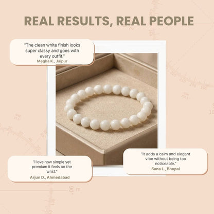 White Agate Stone Bracelet - plusvalueindia