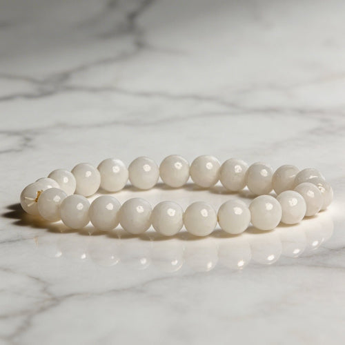 White Agate Stone Bracelet - plusvalueindia