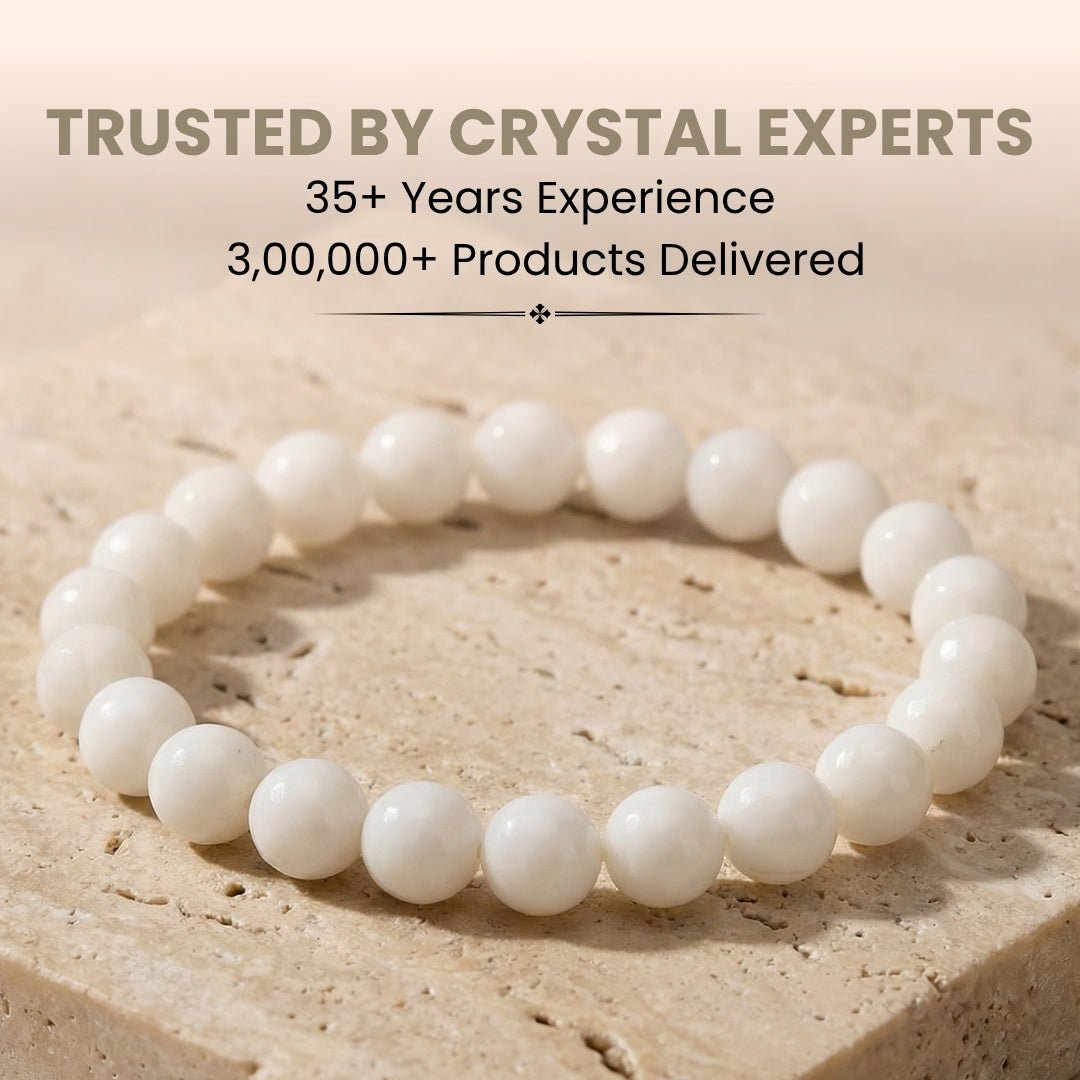 White Agate Stone Bracelet - plusvalueindia